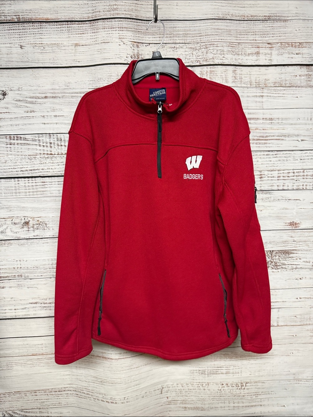 Wisconsin Badgers 1/4 zip Thermal Sweatshirt